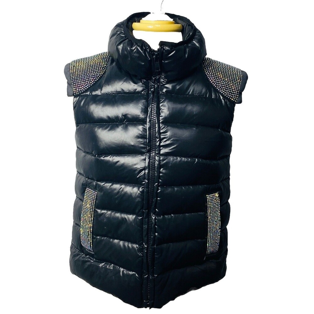 A+ APPAREL Women Embellished DOWN FEATHER padded Vest Size S Made Italy